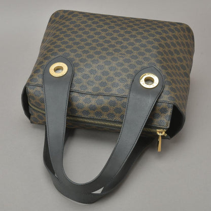 Celine Macadam Handbag Tote Leather Black Triomphe — view 4