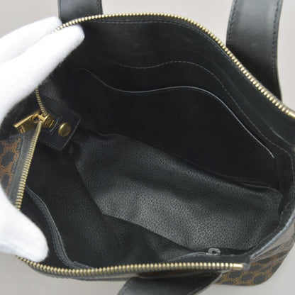 Celine Macadam Handbag Tote Leather Black Triomphe — view 6