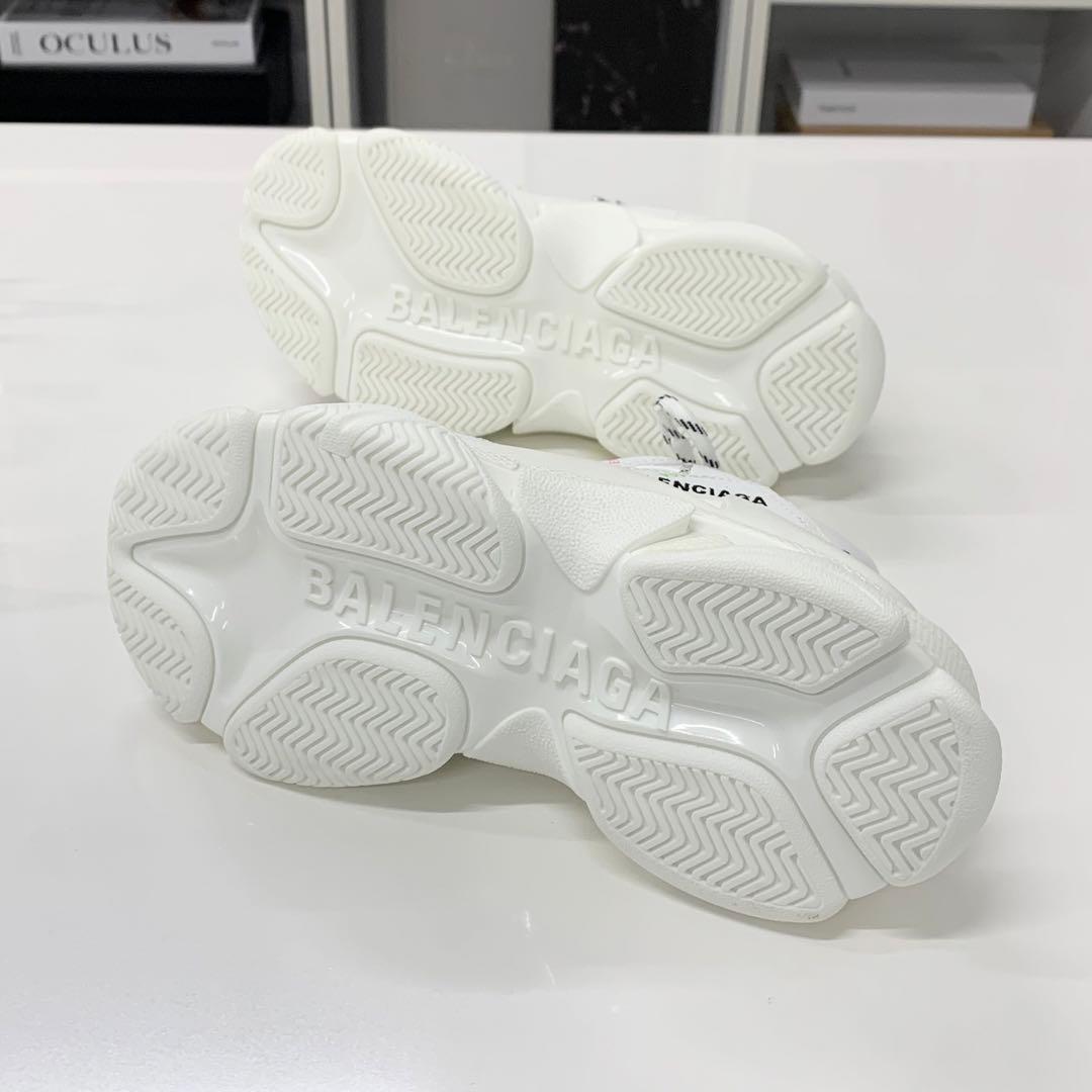 Balenciaga Triple S Leather Logo Sneakers White Multicolor