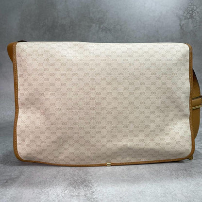Gucci GG Shoulder Bag Beige Brown Logo Leather — view 3