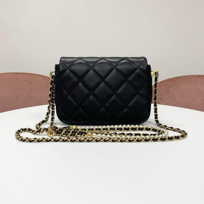 Chanel Mini Quilted CC Logo Lambskin Turnlock Shoulder Bag — view 3