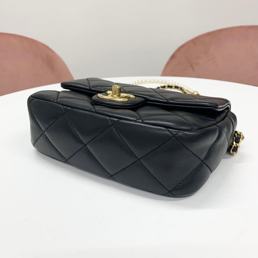 Chanel Mini Quilted CC Logo Lambskin Turnlock Shoulder Bag — view 4