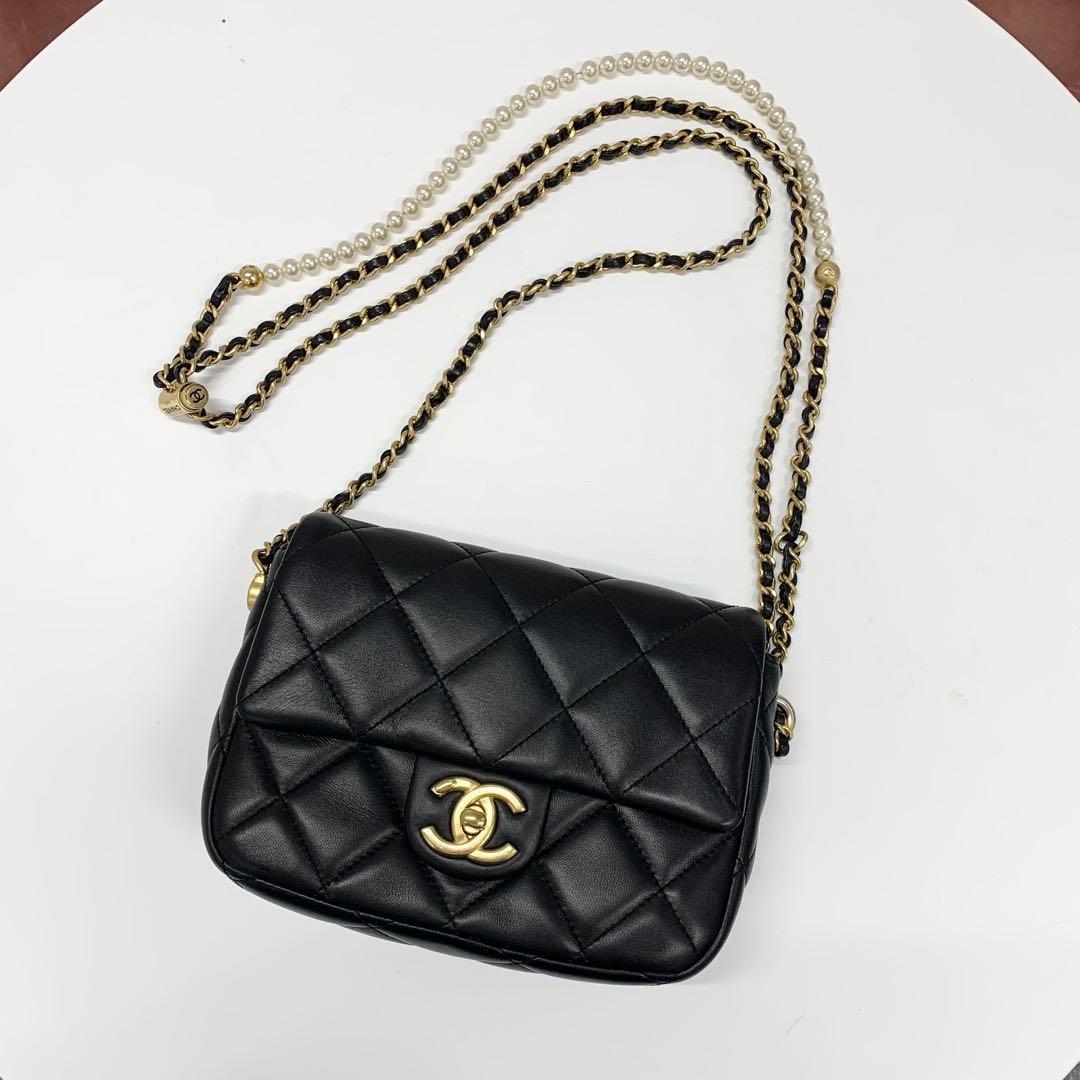 Chanel Mini Quilted CC Logo Lambskin Turnlock Shoulder Bag — view 5