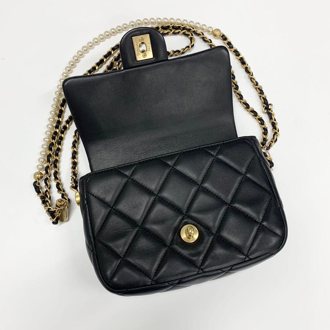 Chanel Mini Quilted CC Logo Lambskin Turnlock Shoulder Bag — view 6