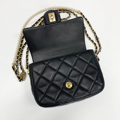 Chanel Mini Quilted CC Logo Lambskin Turnlock Shoulder Bag — view 6