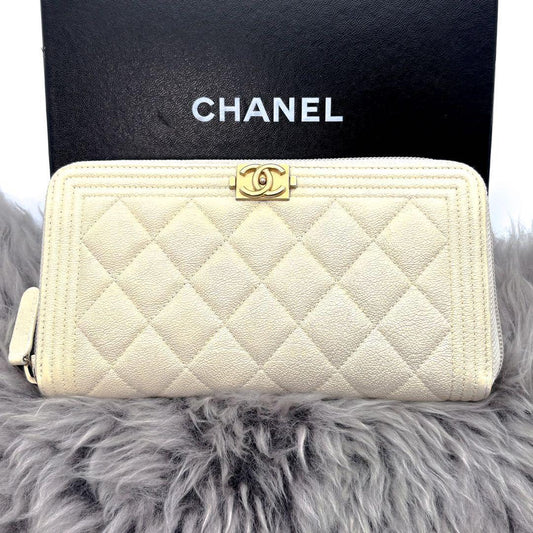 Chanel Wallet Round Wallets Cream