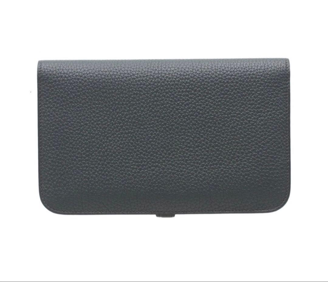 Unused Hermes Dogon GM Leather Bi-fold Long Wallet