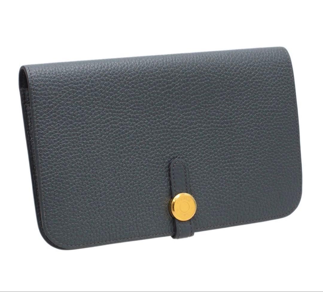 Unused Hermes Dogon GM Leather Bi-fold Long Wallet