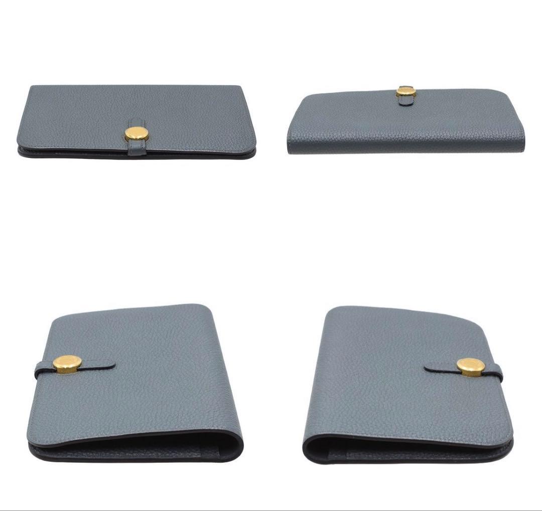 Unused Hermes Dogon GM Leather Bi-fold Long Wallet