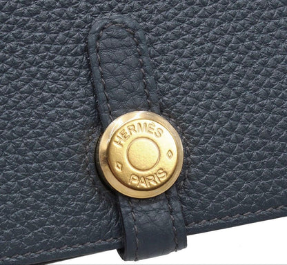 Unused Hermes Dogon GM Leather Bi-fold Long Wallet