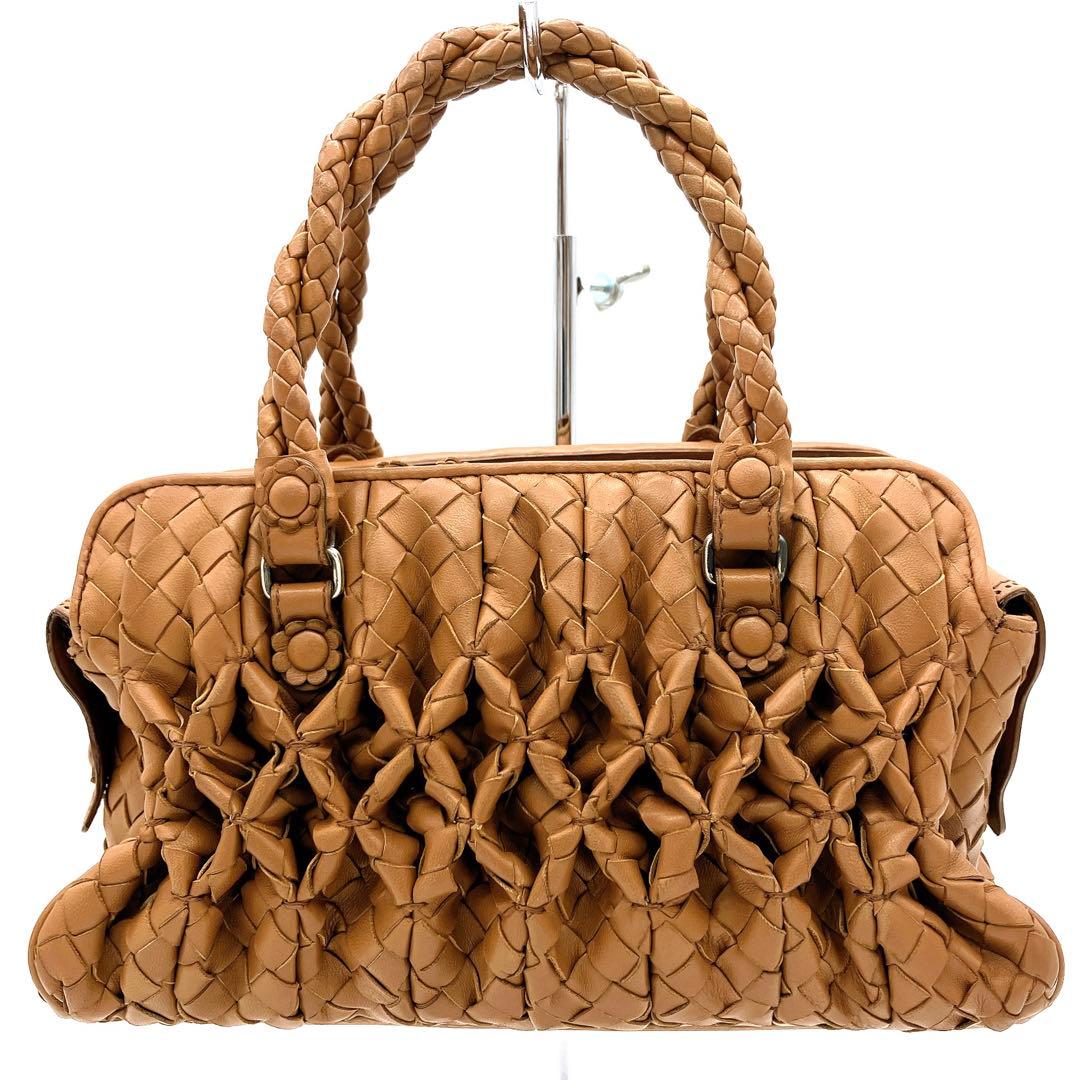 Bottega Veneta Handbag Intrecciato Brown Leather