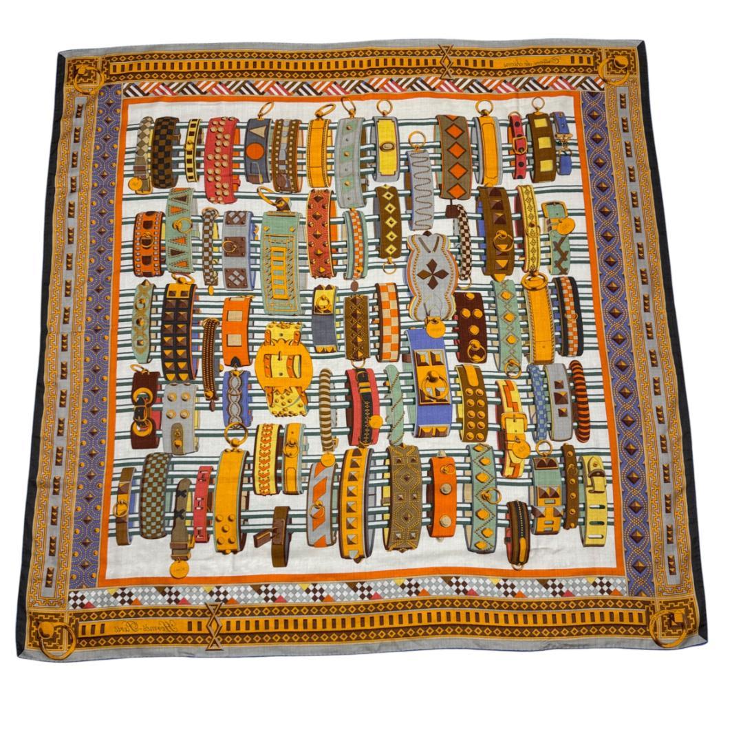 Hermes Carre Geant 140 Collier de Chien Cassisir Shawl Scarf — view 4