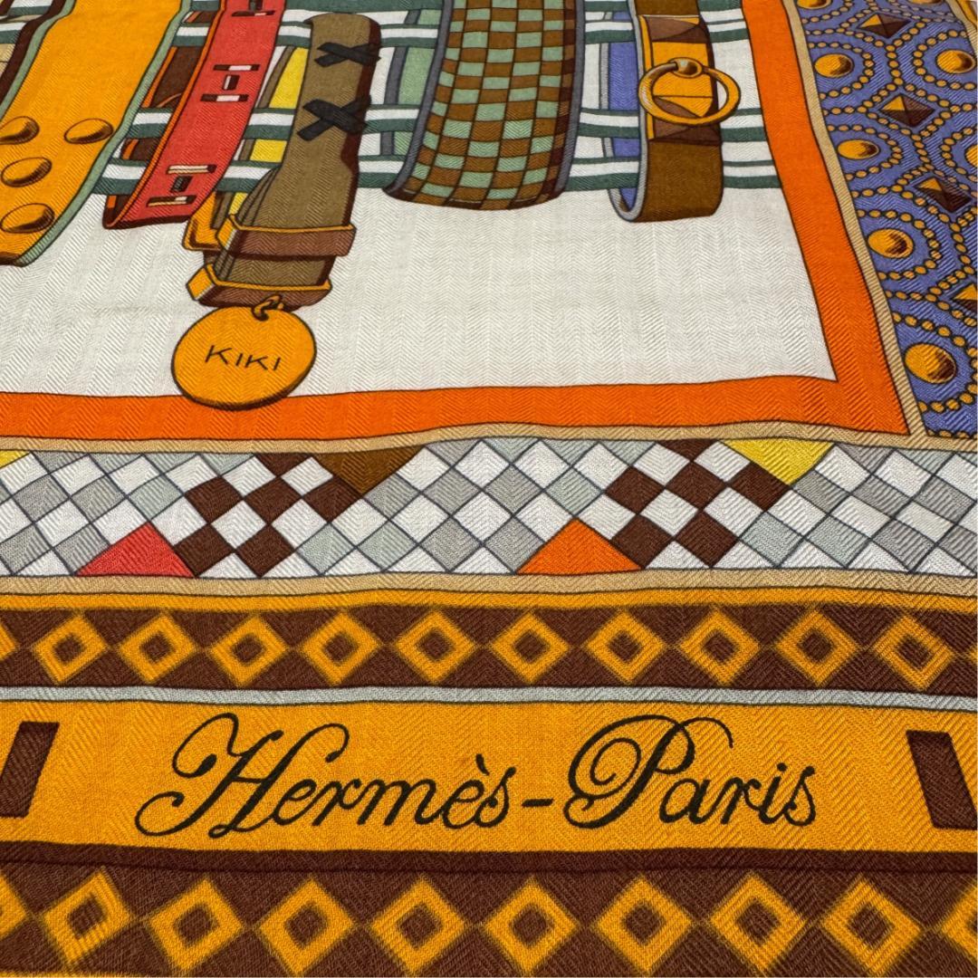 Hermes Carre Geant 140 Collier de Chien Cassisir Shawl Scarf — view 5
