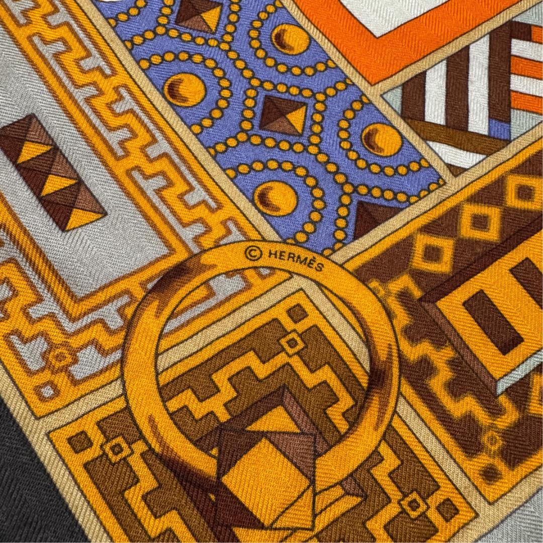 Hermes Carre Geant 140 Collier de Chien Cassisir Shawl Scarf — view 7