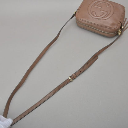 Gucci◇ Gucci Soho Shoulder Bag Double G Leather Brown Bag