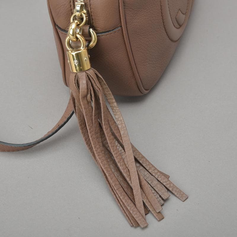 Gucci◇ Gucci Soho Shoulder Bag Double G Leather Brown Bag