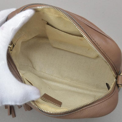 Gucci◇ Gucci Soho Shoulder Bag Double G Leather Brown Bag