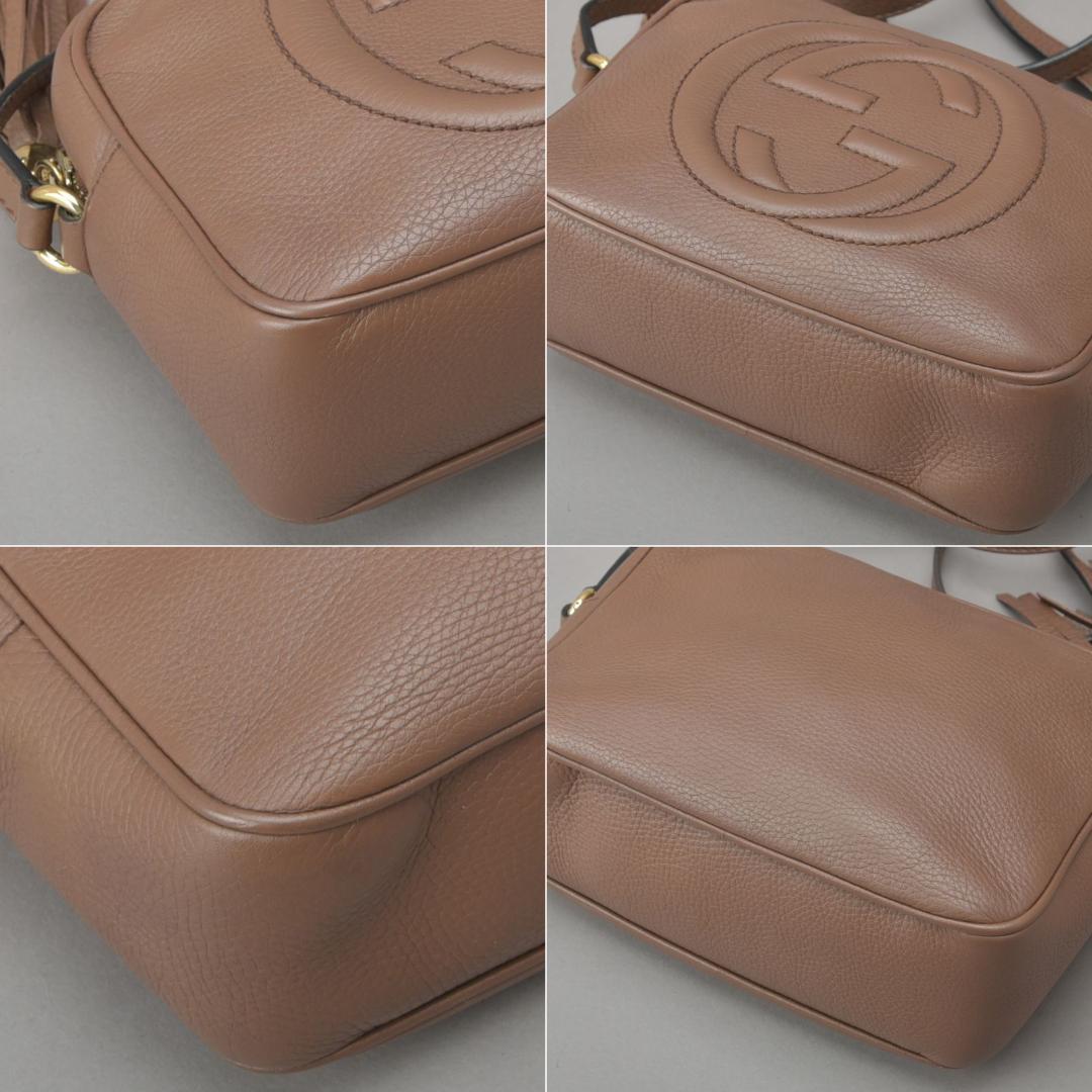 Gucci◇ Gucci Soho Shoulder Bag Double G Leather Brown Bag