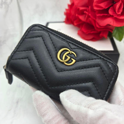Gucci Key Case Coin GG Marmont Quilted Black Key Holder — view 3