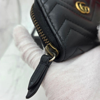 Gucci Key Case Coin GG Marmont Quilted Black Key Holder — view 4