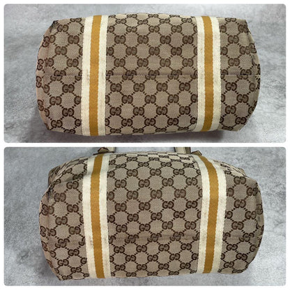 Gucci GG Tote Bag Sherry Line Brown Leather Charm — view 8