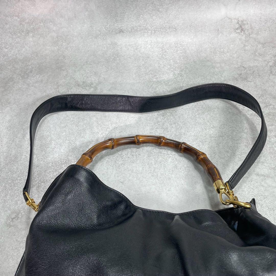 Gucci Shoulder Bag 2-Way Bamboo Black Leather — view 4