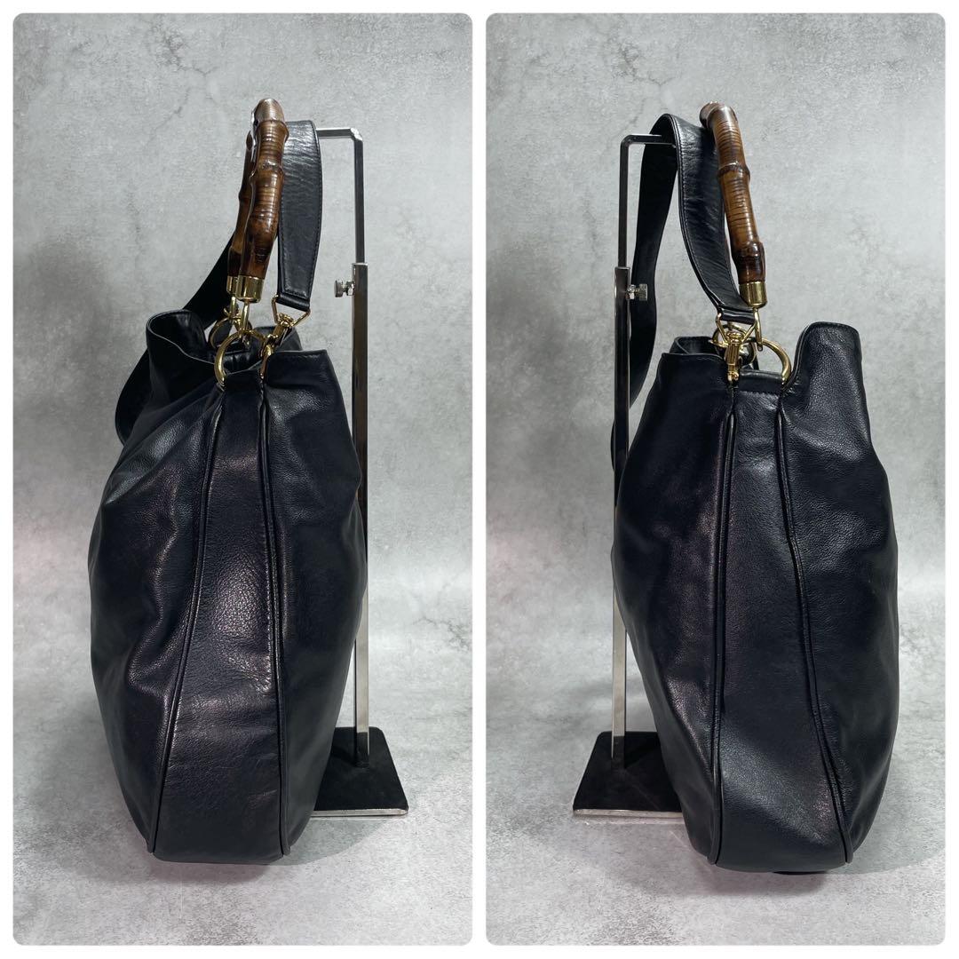 Gucci Shoulder Bag 2-Way Bamboo Black Leather — view 7