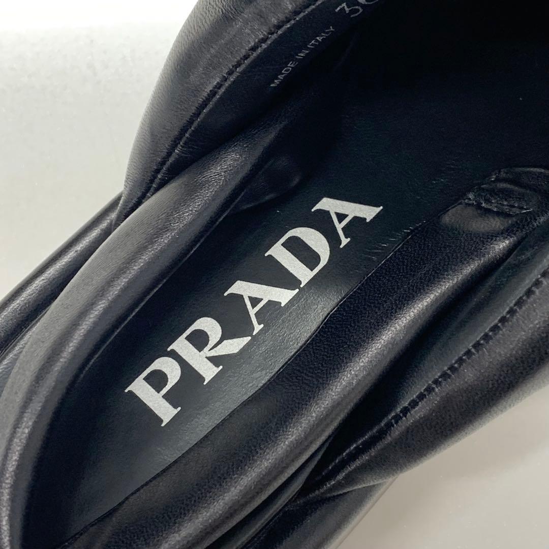 Prada Logo Padded Nappa Leather Platform Sandals Black — view 7