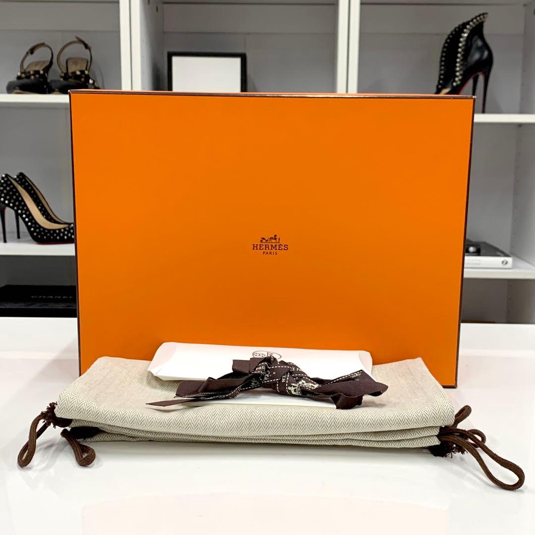 Unused Hermes Hanky ​​leather Studded High Cut Sneakers Black