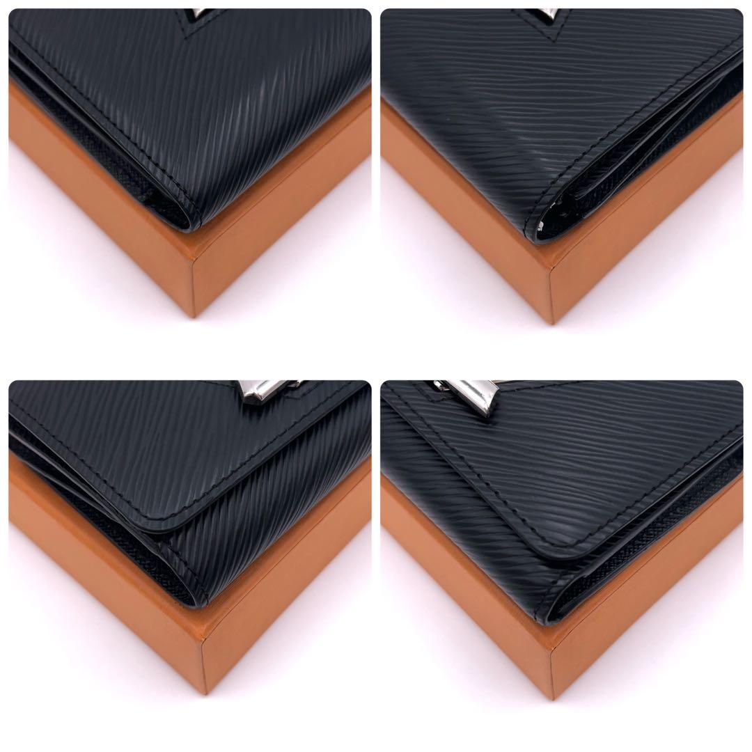 Louis Vuitton Epi Portefeuille Twist Compact Trifold Wallet Black — view 7