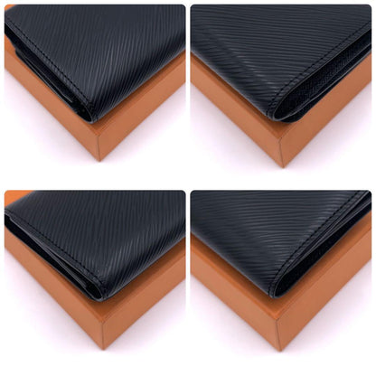 Louis Vuitton Epi Portefeuille Twist Compact Trifold Wallet Black — view 8