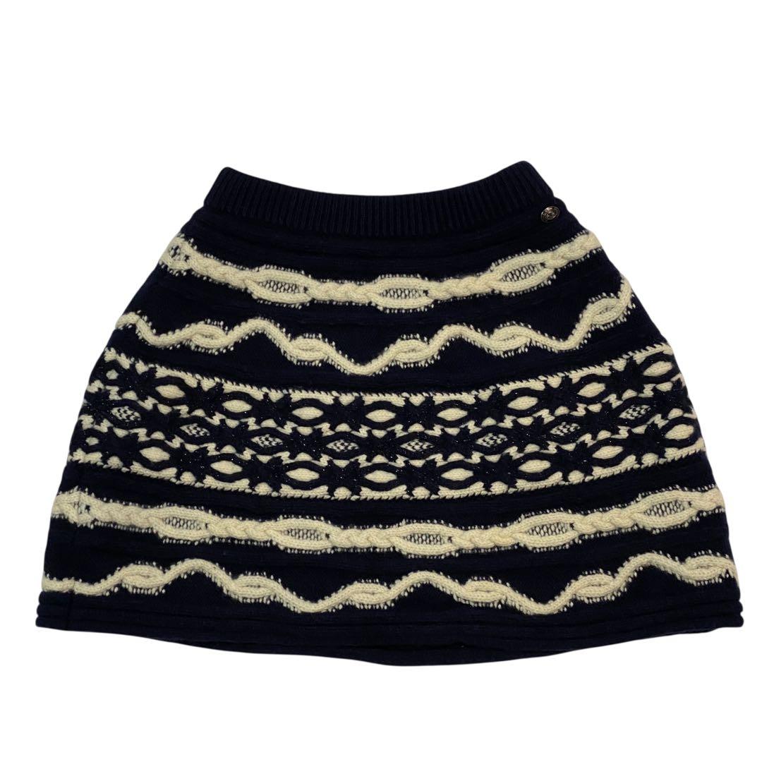 Chanel Knit Skirt Cashmere Wool #38 P59177