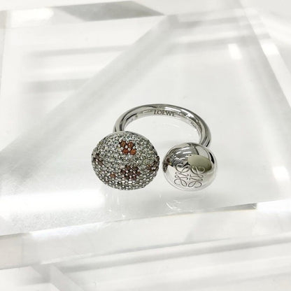 Loewe Anagram Ring Line Stone Silver