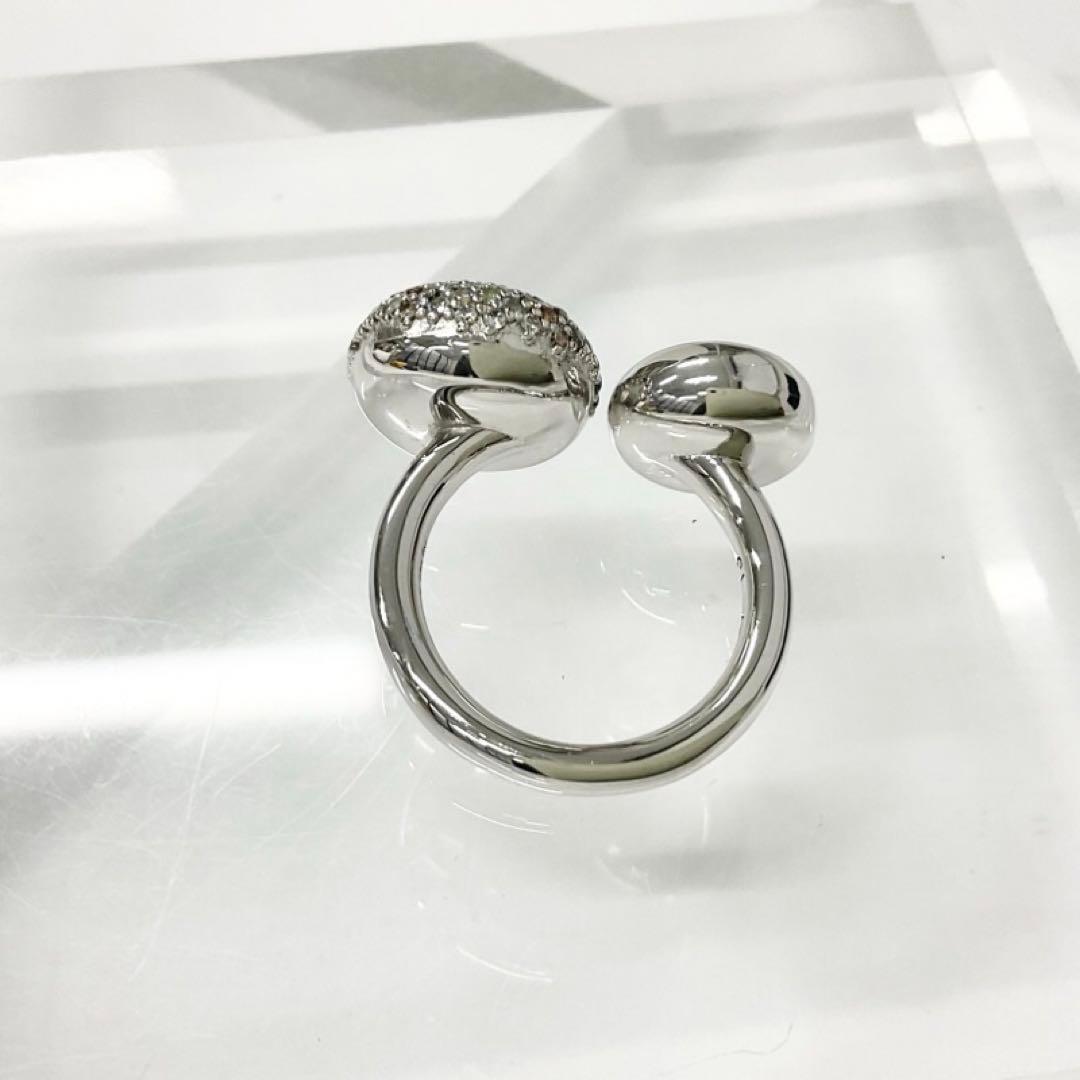 Loewe Anagram Ring Line Stone Silver