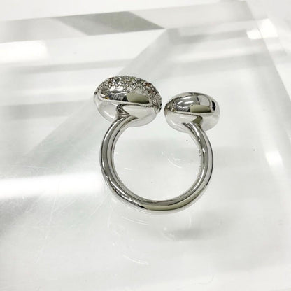 Loewe Anagram Ring Line Stone Silver
