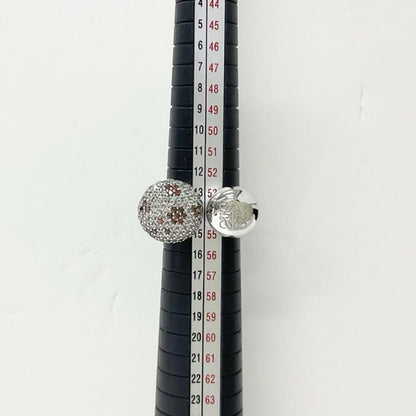 Loewe Anagram Ring Line Stone Silver