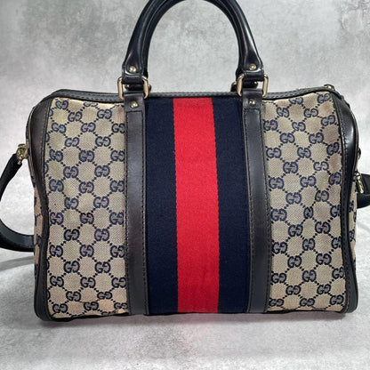Gucci GG Sherry Line Boston Bag 2-Way Navy — view 3