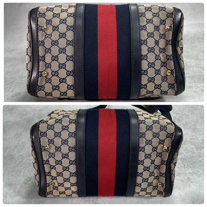Gucci GG Sherry Line Boston Bag 2-Way Navy — view 8