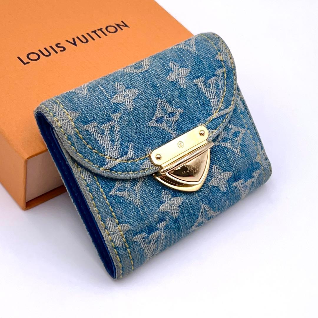Louis Vuitton Denim Victorine Trifold Wallet Remix Blue