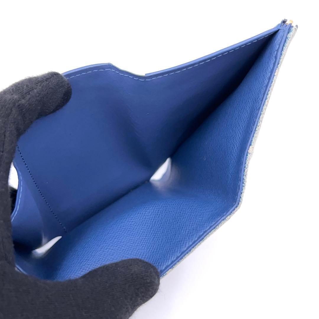 Louis Vuitton Denim Victorine Trifold Wallet Remix Blue — view 4