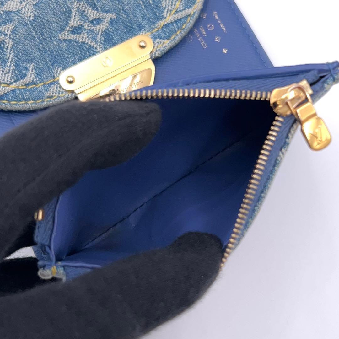 Louis Vuitton Denim Victorine Trifold Wallet Remix Blue — view 5