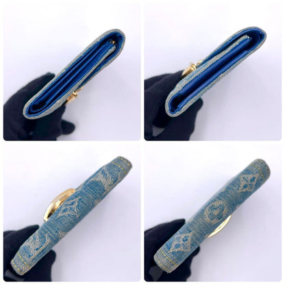 Louis Vuitton Denim Victorine Trifold Wallet Remix Blue — view 6