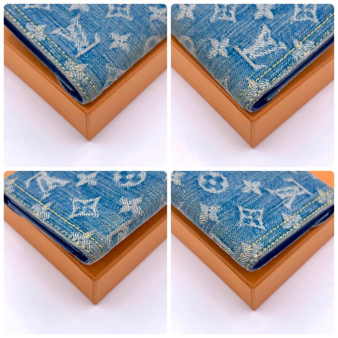 Louis Vuitton Denim Victorine Trifold Wallet Remix Blue — view 8
