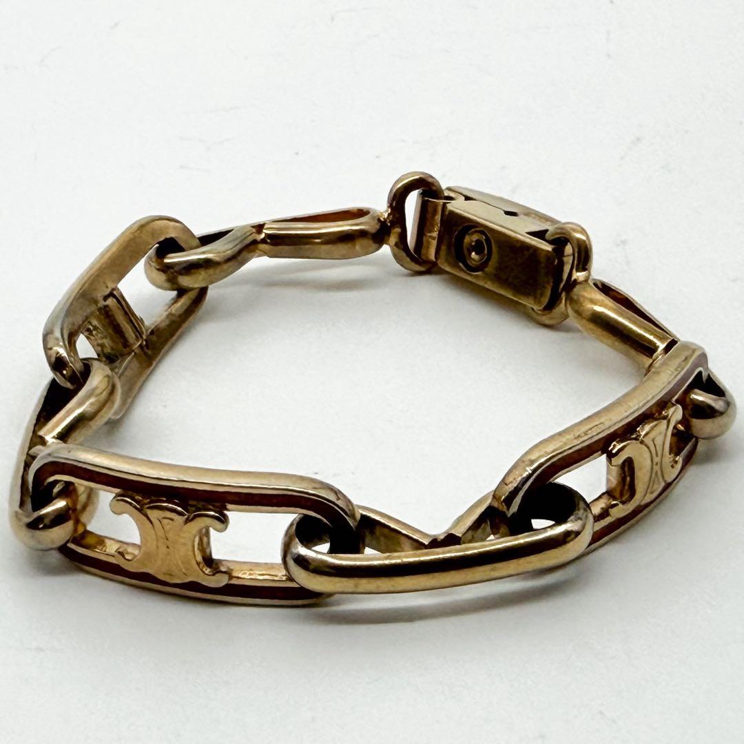 Celine Vintage Bracelet Gold Triomphe Phoebe Philo — view 3