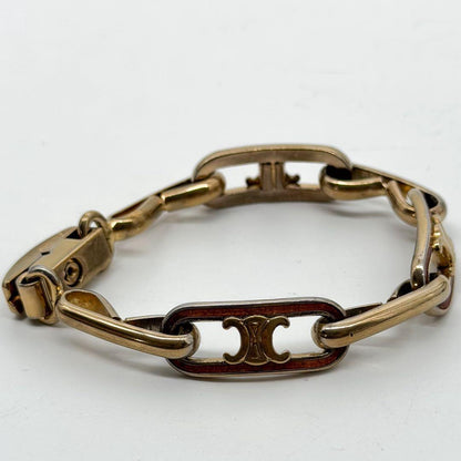 Celine Vintage Bracelet Gold Triomphe Phoebe Philo — view 5