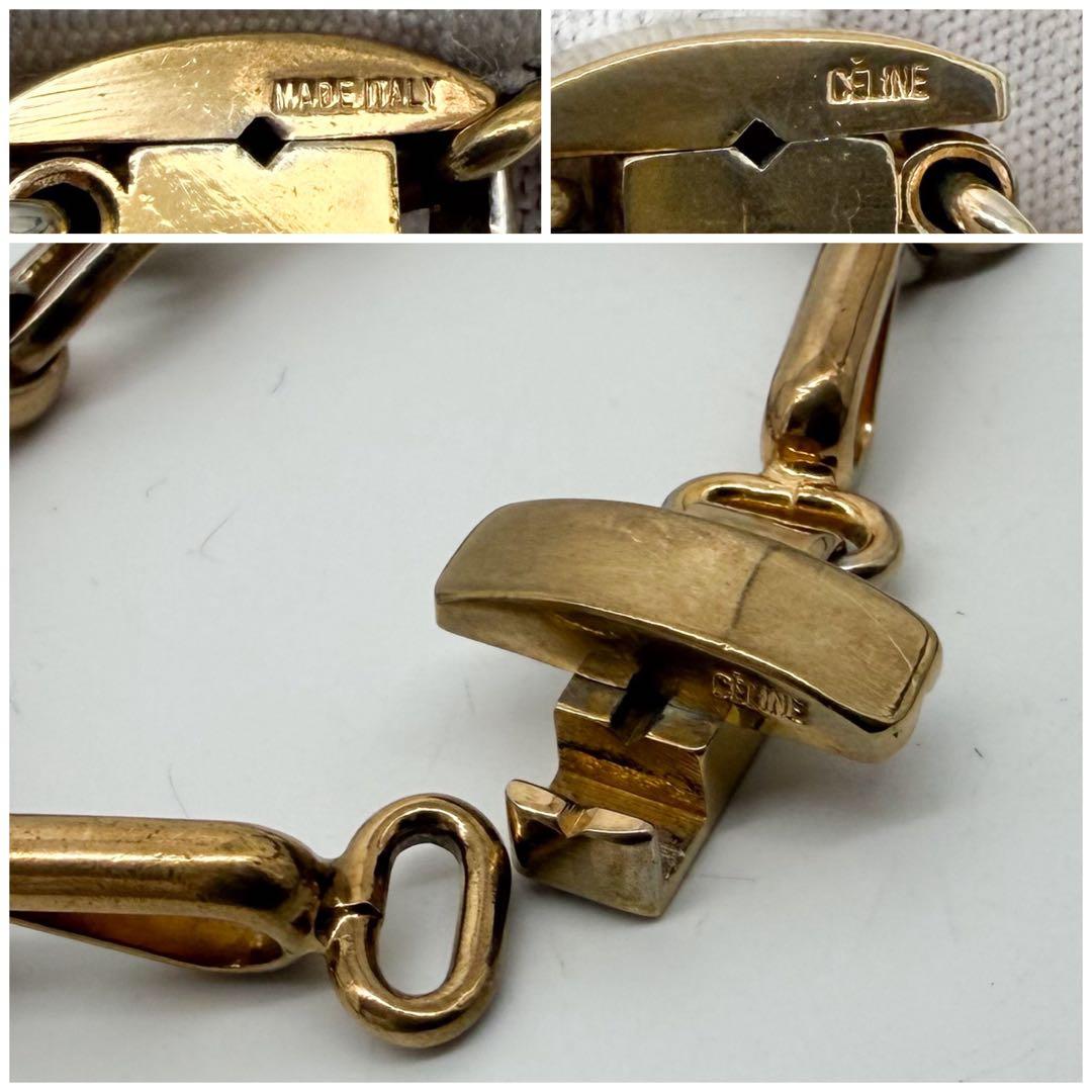 Celine Vintage Bracelet Gold Triomphe Phoebe Philo — view 6