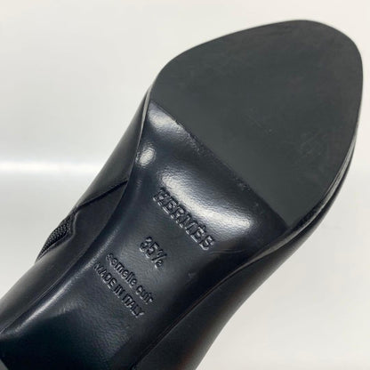 Hermes Saint Germain Kelly Leather Short Boots Black — view 9