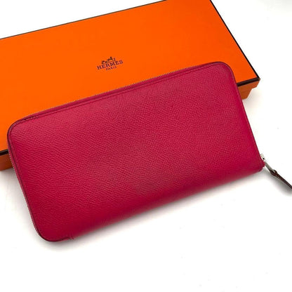 Hermes Azap Long Silk in Brown Wallet Leather Pink — view 2