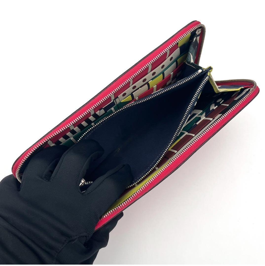 Hermes Azap Long Silk in Brown Wallet Leather Pink — view 7