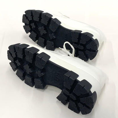 Prada Patent Platform Lace Up Shoes White
